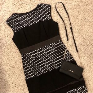 Sandra Darren black & white dress